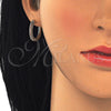 Argolla Huggie 02.264.0006.3.20 Oro Laminado, con Granate and Blanca Micro Pave, Pulido, Tono Dorado