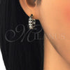 Argolla Huggie 02.266.0029.2.20 Oro Laminado, con Negro and Blanca Zirconia Cubica, Pulido, Tono Dorado