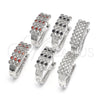 Argolla Huggie 02.266.0005.2.15 Rodio Laminado, con Zirconia Cubica Granate y Blanca, Pulido, Rodinado