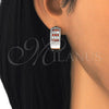 Argolla Huggie 02.266.0010.2.15 Rodio Laminado, con Zirconia Cubica Granate y Blanca, Pulido, Rodinado