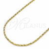 Gargantilla Basica 04.09.0002.20 Oro Laminado, Diseño de Torcido, Diamantado, Tono Dorado (02 MM Thickness, 20 Inches Length)