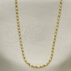 Gargantilla Basica 04.09.0002.20 Oro Laminado, Diseño de Torcido, Diamantado, Tono Dorado (02 MM Thickness, 20 Inches Length)