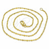 Gargantilla Basica 04.09.0171.18 Oro Laminado, Diseño de Bola, Pulido, Tono Dorado (18 Inches Length)