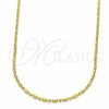 Gargantilla Basica 04.09.0171.20 Oro Laminado, Diseño de Bola, Pulido, Tono Dorado (20 Inches Length)