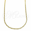 Gargantilla Basica 04.09.0172.20 Oro Laminado, Diseño de Figaro, Pulido, Tono Dorado (02 MM Thickness, 20 Inches Length)