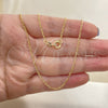Gargantilla Basica 04.09.0172.20 Oro Laminado, Diseño de Figaro, Pulido, Tono Dorado (02 MM Thickness, 20 Inches Length)