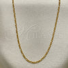 Gargantilla Basica 04.09.0172.20 Oro Laminado, Diseño de Figaro, Pulido, Tono Dorado (02 MM Thickness, 20 Inches Length)