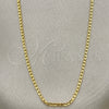 Gargantilla Basica 04.09.0173.18 Oro Laminado, Diseño de Cubana, Pulido, Tono Dorado (18 Inches Length)