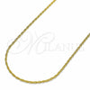Gargantilla Basica 04.09.0174.18 Oro Laminado, Diseño de Singapore, Pulido, Tono Dorado (18 Inches Length)