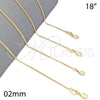 Gargantilla Basica 04.09.0177.18 Oro Laminado, Diseño de Miami Cubana, Pulido, Tono Dorado (18 Inches Length)