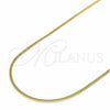 Gargantilla Basica 04.09.0177.22 Oro Laminado, Diseño de Miami Cubana, Pulido, Tono Dorado (22 Inches Length)