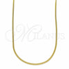 Gargantilla Basica 04.09.0178.20 Oro Laminado, Diseño de Miami Cubana, Pulido, Tono Dorado (20 Inches Length)