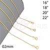 Gargantilla Basica 04.09.0178.20 Oro Laminado, Diseño de Miami Cubana, Pulido, Tono Dorado (20 Inches Length)