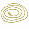 Gargantilla Basica 04.09.0180.18 Oro Laminado, Diseño de Snake, Pulido, Tono Dorado (18 Inches Length)