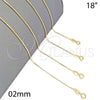 Gargantilla Basica 04.09.0180.18 Oro Laminado, Diseño de Snake, Pulido, Tono Dorado (18 Inches Length)