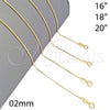 Gargantilla Basica 04.09.0180.18 Oro Laminado, Diseño de Snake, Pulido, Tono Dorado (18 Inches Length)