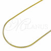 Gargantilla Basica 04.09.0180.20 Oro Laminado, Diseño de Snake, Pulido, Tono Dorado (20 Inches Length)