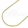 Gargantilla Basica 04.09.0181.18 Oro Laminado, Diseño de Cola de Raton, Pulido, Tono Dorado (01 MM Thickness, 18 Inches Length)