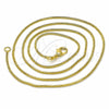 Gargantilla Basica 04.09.0181.18 Oro Laminado, Diseño de Cola de Raton, Pulido, Tono Dorado (01 MM Thickness, 18 Inches Length)