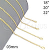 Gargantilla Basica 04.09.0182.18 Oro Laminado, Diseño de Mariner, Pulido, Tono Dorado (18 Inches Length)