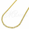 Gargantilla Basica 04.09.0182.22 Oro Laminado, Diseño de Mariner, Pulido, Tono Dorado (22 Inches Length)