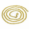 Gargantilla Basica 04.09.0182.22 Oro Laminado, Diseño de Mariner, Pulido, Tono Dorado (22 Inches Length)