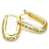 Argolla Pequeña 02.100.0097.15 Oro Laminado, con Blanca Cristal, Pulido, Tono Dorado
