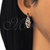 Argolla Pequeña 02.100.0099.15 Oro Laminado, con Blanca Cristal, Pulido, Tono Dorado
