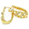 Argolla Pequeña 02.100.0099.15 Oro Laminado, con Blanca Cristal, Pulido, Tono Dorado