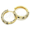 Argolla Pequeña 02.210.0095.10.25 Oro Laminado, con Zirconia Cubica Negro y Blanca, Pulido, Tono Dorado
