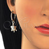 Argolla Huggie 02.63.2667.20 Oro Laminado, Diseño de Tortuga, con Blanca Zirconia Cubica, Pulido, Tono Dorado