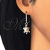 Argolla Huggie 02.63.2667.20 Oro Laminado, Diseño de Tortuga, con Blanca Zirconia Cubica, Pulido, Tono Dorado