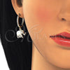Argolla Huggie 02.63.2669.20 Oro Laminado, Diseño de Elefante, con Blanca Zirconia Cubica, Pulido, Tono Dorado