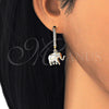 Argolla Huggie 02.63.2669.20 Oro Laminado, Diseño de Elefante, con Blanca Zirconia Cubica, Pulido, Tono Dorado