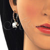 Argolla Huggie 02.63.2669.1.20 Oro Laminado, Diseño de Elefante, con Granate Zirconia Cubica and Blanca Cristal, Pulido, Tono Dorado