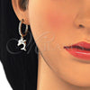 Argolla Huggie 02.63.2670.20 Oro Laminado, Diseño de Delfín, con Blanca Zirconia Cubica, Pulido, Tono Dorado