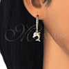 Argolla Huggie 02.63.2670.20 Oro Laminado, Diseño de Delfín, con Blanca Zirconia Cubica, Pulido, Tono Dorado
