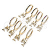 Argolla Huggie 02.63.2670.20 Oro Laminado, Diseño de Delfín, con Blanca Zirconia Cubica, Pulido, Tono Dorado