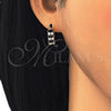 Argolla Huggie 02.316.0046.15 Oro Laminado, con Negro and Blanca Zirconia Cubica, Pulido, Tono Dorado