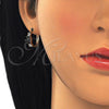 Argolla Huggie 02.316.0048.15 Oro Laminado, con Negro and Blanca Zirconia Cubica, Pulido, Tono Dorado