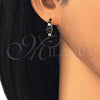 Argolla Huggie 02.316.0048.15 Oro Laminado, con Negro and Blanca Zirconia Cubica, Pulido, Tono Dorado