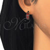 Argolla Huggie 02.316.0052.15 Oro Laminado, con Granate Zirconia Cubica, Pulido, Tono Dorado