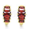 Argolla Huggie 02.316.0052.15 Oro Laminado, con Granate Zirconia Cubica, Pulido, Tono Dorado