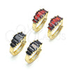 Argolla Huggie 02.316.0052.15 Oro Laminado, con Granate Zirconia Cubica, Pulido, Tono Dorado