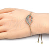 Pulsera Bolo Ajustable 03.316.0027.10 Oro Laminado, Diseño de Labios, con Multicolor Zirconia Cubica, Pulido, Tono Dorado (01 MM Thickness, 10 Inches Length)