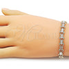 Pulsera Elegante 03.100.0025.1.07 Oro Laminado, Diseño de Mariposa, Diamantado, Tres Tonos (Thickness, 7 Inches Length)