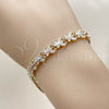Pulsera Elegante 03.100.0025.1.07 Oro Laminado, Diseño de Mariposa, Diamantado, Tres Tonos (Thickness, 7 Inches Length)