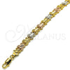 Pulsera Elegante 03.100.0025.1.07 Oro Laminado, Diseño de Mariposa, Diamantado, Tres Tonos (Thickness, 7 Inches Length)