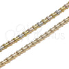 Pulsera Elegante 03.100.0025.1.07 Oro Laminado, Diseño de Mariposa, Diamantado, Tres Tonos (Thickness, 7 Inches Length)
