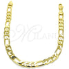 Tobillera Básica 5.222.012.10 Oro Laminado, Diseño de Figaro, Pulido, Tono Dorado (180 Gauge, Thickness, 10 Inches Length)